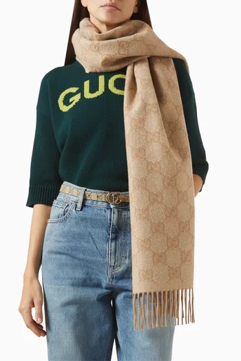 وشاح بنقشة حرفي GG كشمير