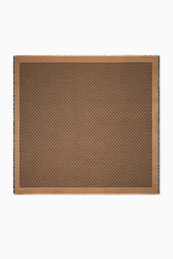 شال بنقشة شعار حرفي GG صوف وحرير