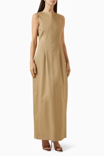 فستان طويل بقصة ضيقة قطن