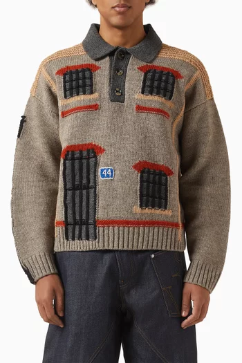 سترة بولو بتصميم منزل صوف