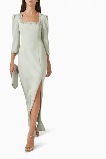 Lumira Embellished Dress in Crepe