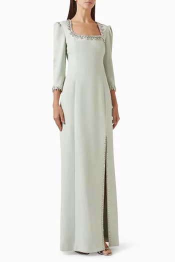 Lumira Embellished Dress in Crepe