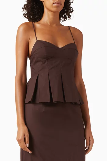 Iris Pleat Top in Cotton
