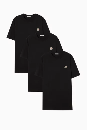 Logo T-shirt in Cotton, Set of 3