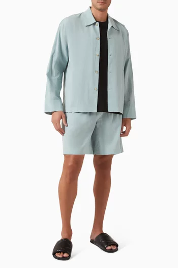 Gathered Elastic Shorts in Lyocell-blend