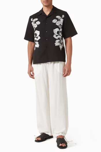 Gathered Pants in Lyocell-blend