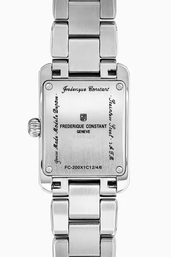 Carrée Stainless Steel Quartz Watch, 23 x 21mm