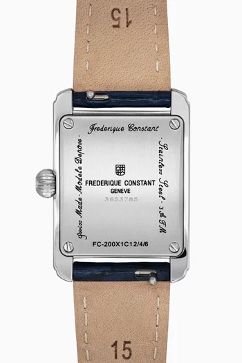 Carrée Leather Quartz Watch, 23 x 21mm