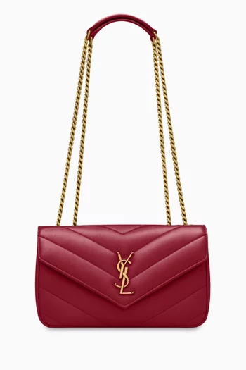 حقيبة كتف لولو صغيرة جلد ماعز بتصميم مبطن