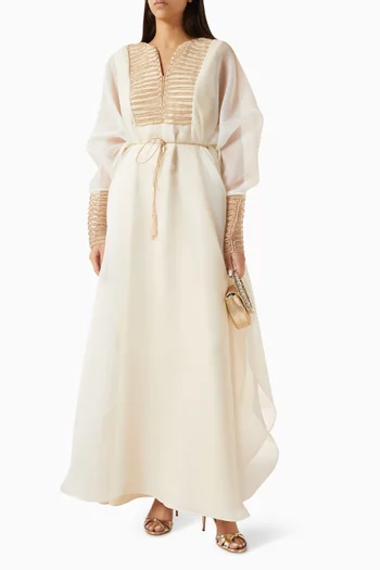 قفطان مطرز بحزام