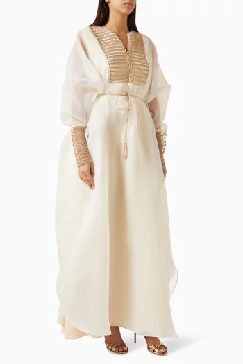 قفطان مطرز بحزام