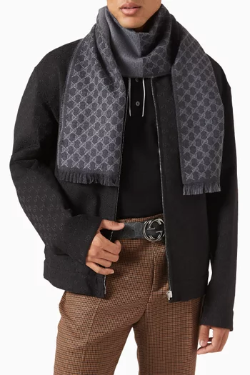 وشاح بنقشة جاكار بشعار GG صوف