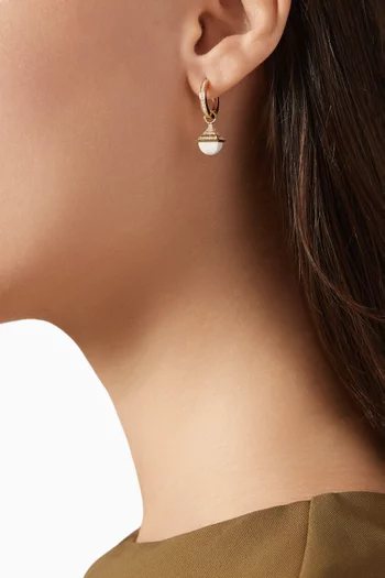 أقراط كليو ريف بحلية متدلية ميني مرصعة بالماس ذهب عيار 18