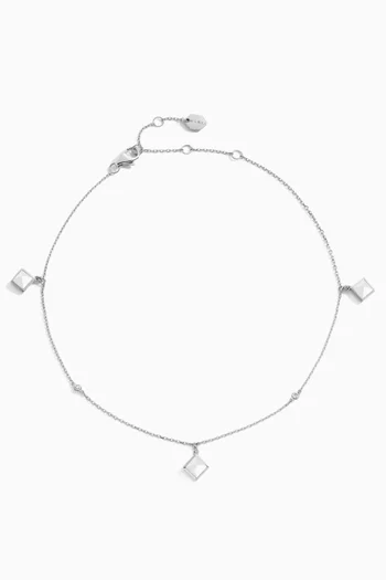 Cleo Diamond Charm Anklet in 18kt White Gold
