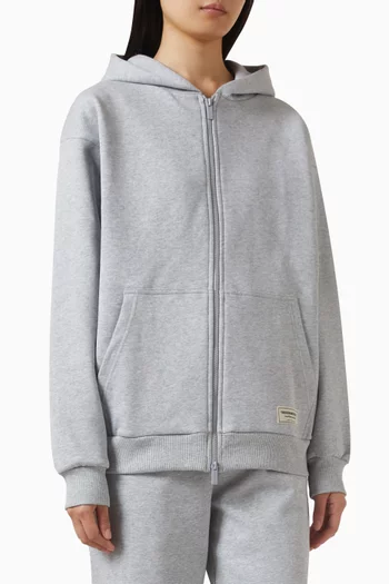 Oversized Zip Hoodie in Cotton
