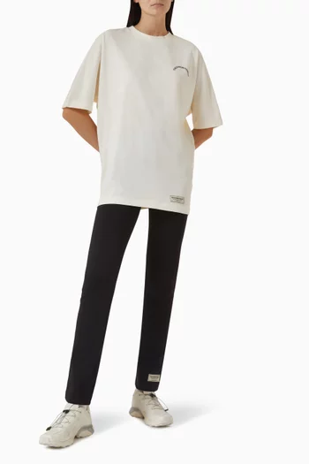 Oversized Curved-print T-shirt in Cotton-jersey