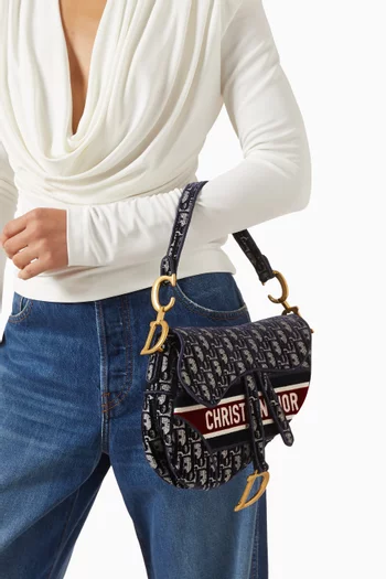 حقيبة سادل مخمل بملمس متعرج