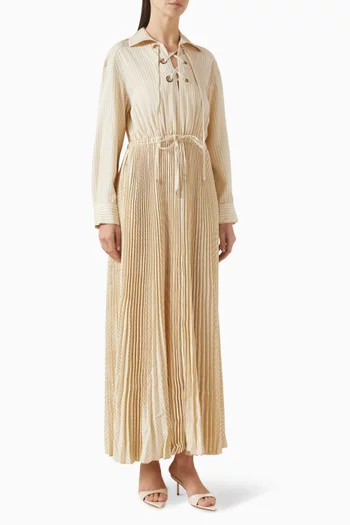 Eyelet Pleated Dress