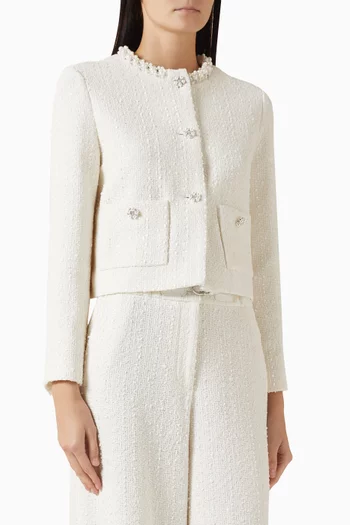 Pearl-trim Jacket in Tweed