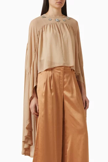 Crystal-embellished Top in Satin