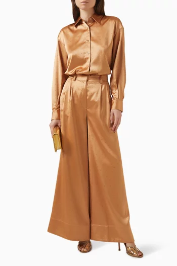 Rhinestone Shirt in Satin