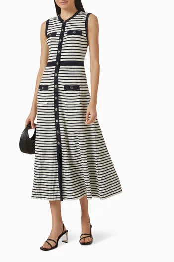 Striped Midi Dress in Knit