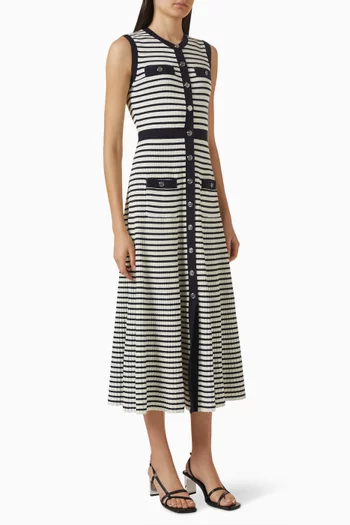 Striped Midi Dress in Knit