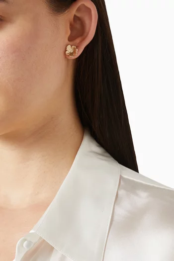 Flower Stud Earrings in Brass