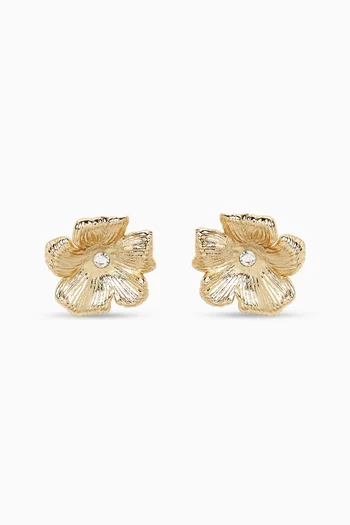 Flower Stud Earrings in Brass