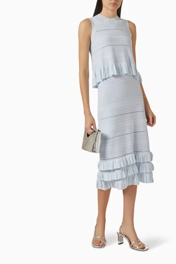 Ruffled Peplum-style Top in Knit