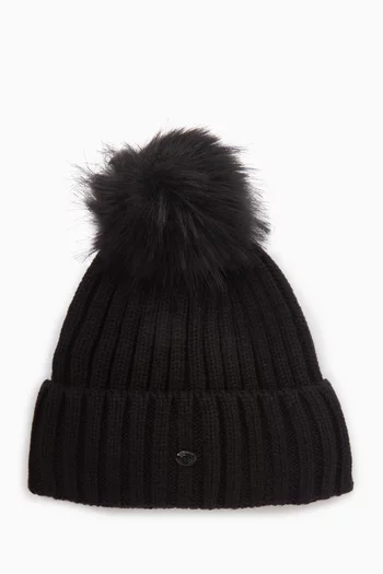 قبعة بيني أونا بومبون منسوجة