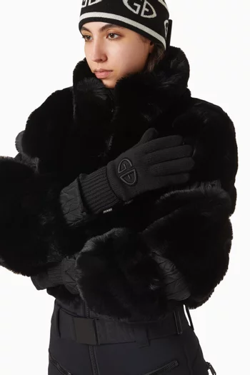 قفازات فانيتي منسوجة بشعار الماركة