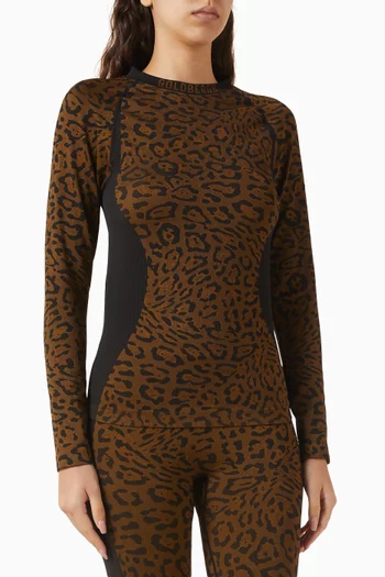Feline Jaguar Base Layer Top in Knit