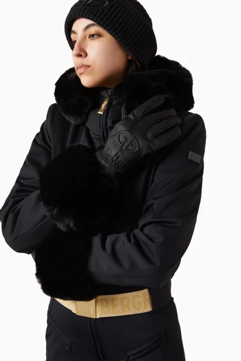 قفازات فريز بشعار الماركة جلد