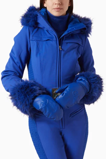 قفازات هيلجا بشعار الماركة جلد