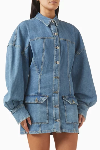 Button-up Mini Dress in Denim