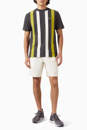 Vertical Stripe T-shirt in Cotton Pique