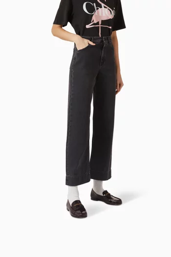 حذاء سهل الارتداء بشعار الماركة جلد لامع