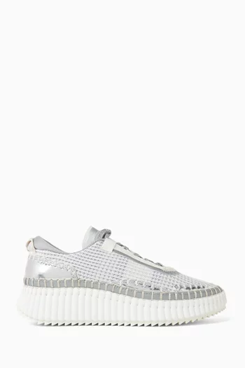 سنيكرز ناما قماش شبكي وجلد لامع