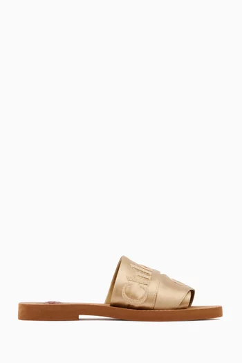 Woody Logo Slides in Satin