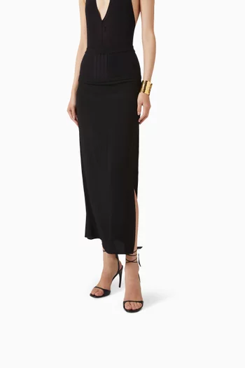 صندل أورا بكعب 95 مم جلد