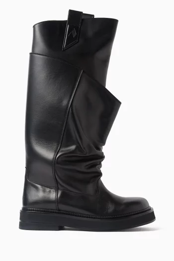 حذاء بوت نيو روبين باسيجاتا بتصميم عسكري جلد عجل