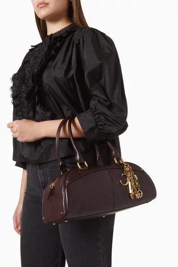 حقيبة بولينغ متوسطة جلد عجل