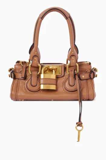 حقيبة كتف بادينغتون صغيرة جلد جاموس بارز الملمس