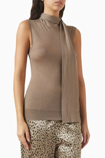 Scarf Knit Sweater in Tissue Cashmere