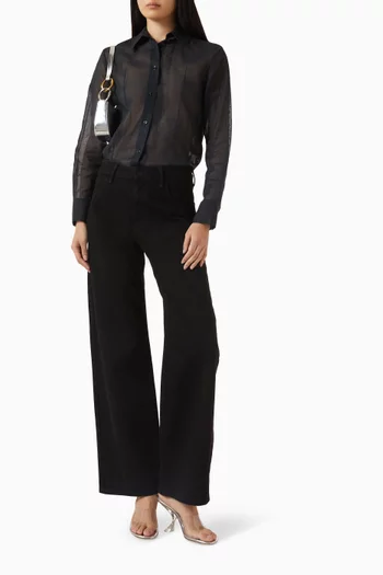 قميص بقصة ضيقة قطن أورجانزا