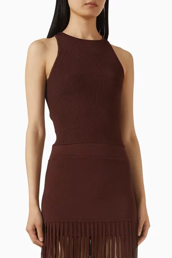 بلوزة أفيري بتصميم بلا أكمام وحمالات رياضية من الخلف مزيج رايون