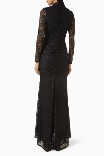 Sylie Mock-neck Gown in Lace