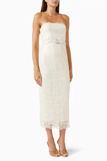 فستان فيفيان بحزام دانتيل