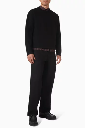 Crew-neck Sweater in Boiled Wool